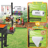 Concons Griddle Caddy for Blackstone Griddle Accessories, BBQ Grill Caddy with Paper Towel Holder, Outdoor Kitchen Accessories for Camper, Grill Accessories Organizer, Condiment Caddy, Gifts for Men Concons