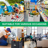 Foldable Utility Cart Folding Portable Rolling Crate Handcart with Durable Heavy Duty Plastic Telescoping Handle Collapsible 4 Rotate Wheels for Travel,Shopping, Luggage, Office, Teacher(White) MACOPRO