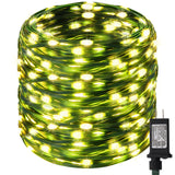 LJLNION 1000 LED Fairy String Lights, 328FT Long Outdoor Christmas Lights, Waterproof IP65 Green PVC Copper Wire Lights, 8 Lighting Modes Plug in for Xmas Tree Holiday Party Wedding Decor, Warm White LJLNION