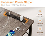 Coleshome 71 Inch Computer Desk with USB Ports, Large Office Desk, Long Study Student Writing Desk, Grey Oak Coleshome