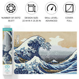 DIAMOND DOTZ The Great Wave Off Kanagawa Ocean Diamond Painting Kits for Adults - Diamond Art Kits a Relaxing Creative Craft Kit with Dotz Gems 22.4"x15.4" DIAMOND DOTZ