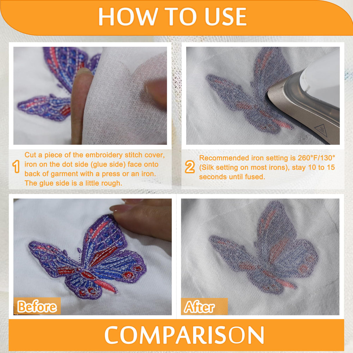 New brothread Soft & Cozy Embroidery Stitch Cover 12" x 10 Yd Fusible Light Weight Stabilizer Covering Scratchy Stitches - White New brothread