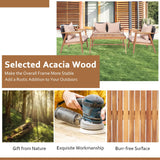 Tangkula 4-Piece Patio Furniture Set, Outdoor Acacia Wood Conversation Set with Cushions and Coffee Table, Outdoor PE Wicker Sectional Sofa Set for Garden, Poolside and Backyard (1, Beige) Tangkula