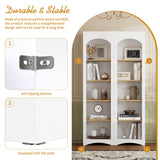 Merax Minimalist Entertainment Wall Unit Set with Ample Storage Space and Adjustable Shelves, TV Stand for Televisions Up to 70'', Mid-Century Large Media Console for Living Room, White Merax