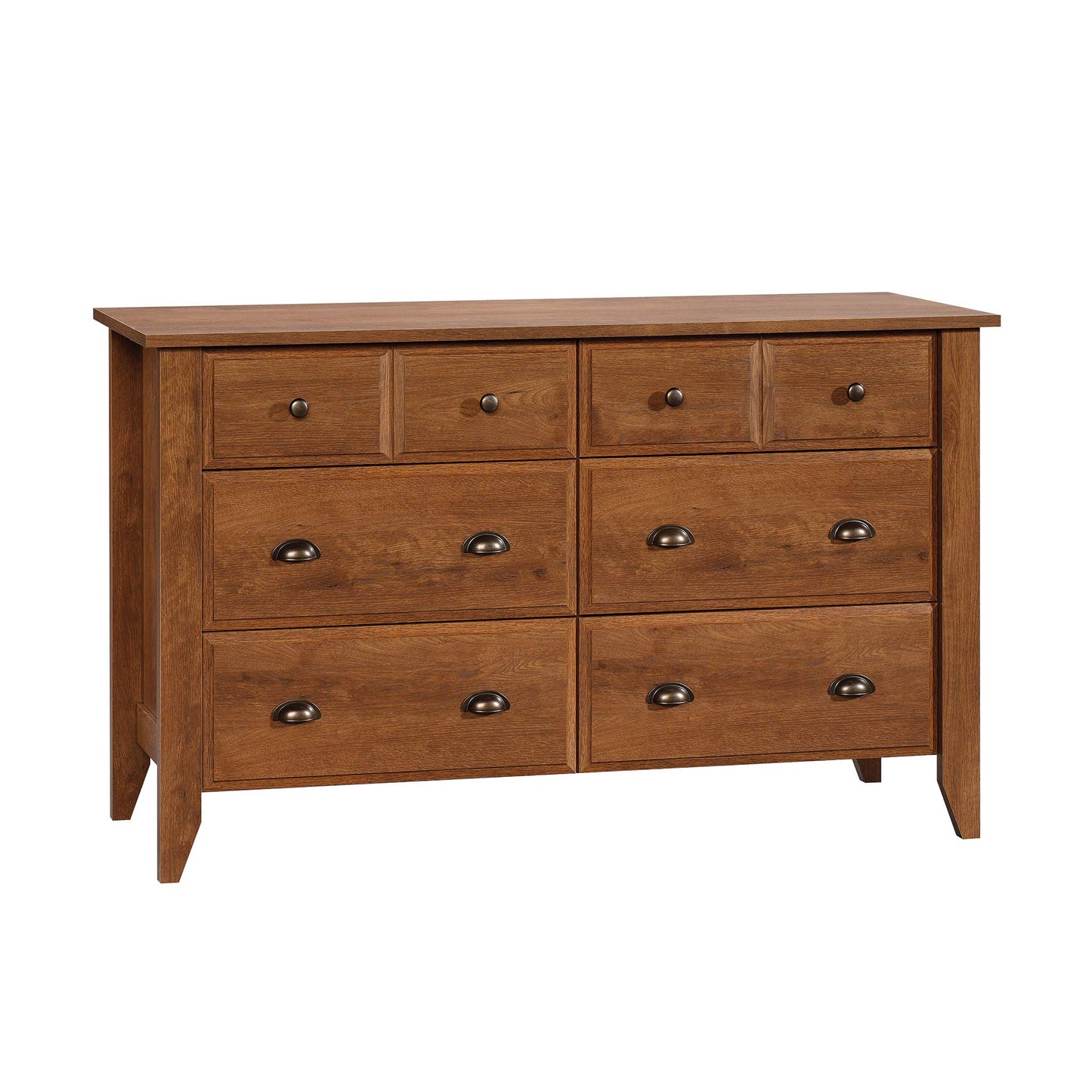 Sauder Shoal Creek Dresser, L: 60.0" x W: 16.73" x H: 35.04, Oiled Oak finish - WoodArtSupply