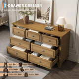 GAOMON Brown Dresser, 7 Drawer Dresser for Bedroom, 47" W Chest of Drawers with Deep Drawers, Closet Dressers with Metal Handle, Thickened Desktop, Wood Rustic Drawers for Hallway, Entryway, Closet GAOMON