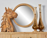 Deco 79 Wood Room Wall Mirror Entryway Mirror, Wall Mounted Mirror 24" x 3" x 24", Brown Deco 79