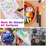 Craiiby White Paint Pens Paint Markers - 8 Pack Permanent Acrylic Quick Dry Waterproof Marker Pens for Rocks Wood Fabric Plastic Canvas Glass Mugs Metal Tire Stone Craiiby