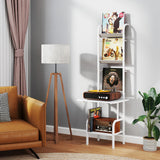Giantex Record Player Stand with Vinyl Storage, 5-Tier Tall Turntable Stand with Record Holder Vinyl Display Shelf, Holds up to 200 Albums, Vinyl Record Storage for Living Room, Bedroom (White) Giantex