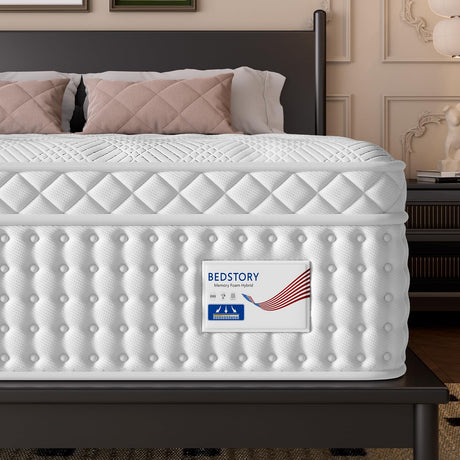BedStory Medium Queen Mattress, 12 Inch Hybrid Mattress with Extra Lumbar & Back Support, Signature Collection for Pressure Pain Relief, 365-Night Trial & Forever Warranty, Edge Support BedStory