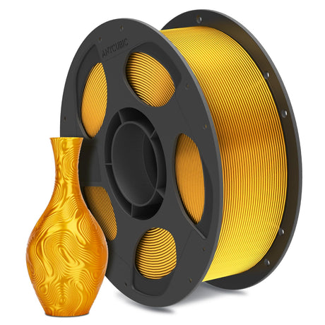 ANYCUBIC Silk Filament, Clog-Free Shiny 3D Printer PLA Filament 1.75mm Dimensional Accuracy +/- 0.02mm, 1KG Reusable Spool (2.2 lbs), Silk Gold ANYCUBIC