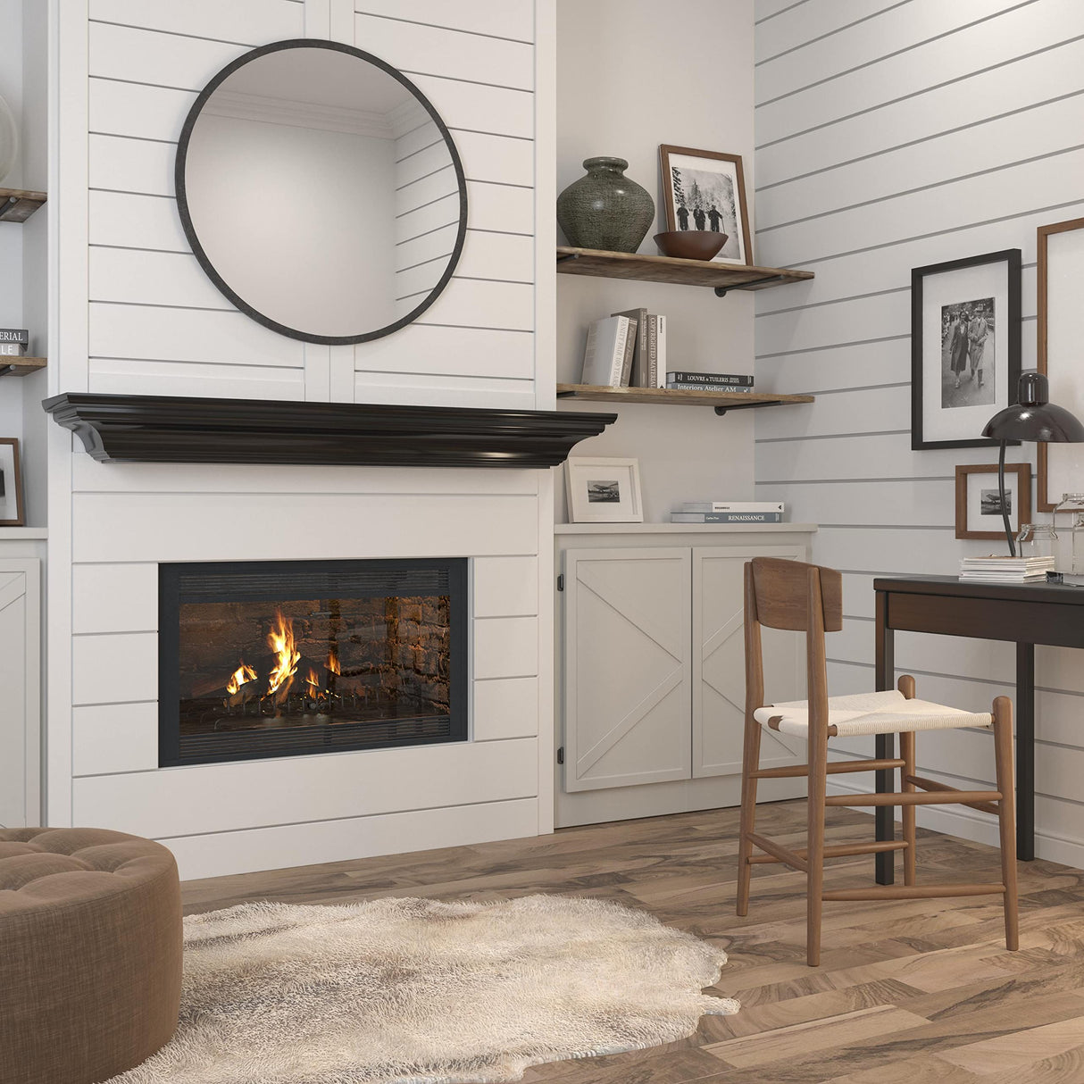 Pearl Mantels ARYB60618B Clean, Sophisticated Premium Grade A MDF Mantel Shelf, 60" L x 10" D x 5" H, Precision Black Paint, The Perfect Compliment to Your Hearth and Home Pearl Mantels