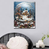 Christmas DIY Paint by Numbers for Adults and Kids Pictures Snow House in Glass Paint by Number Kit on Canvas with Brushes and Pigment for Beginners Home Wall Decor Gifts 16"x20" (Frameless) Aihonmin