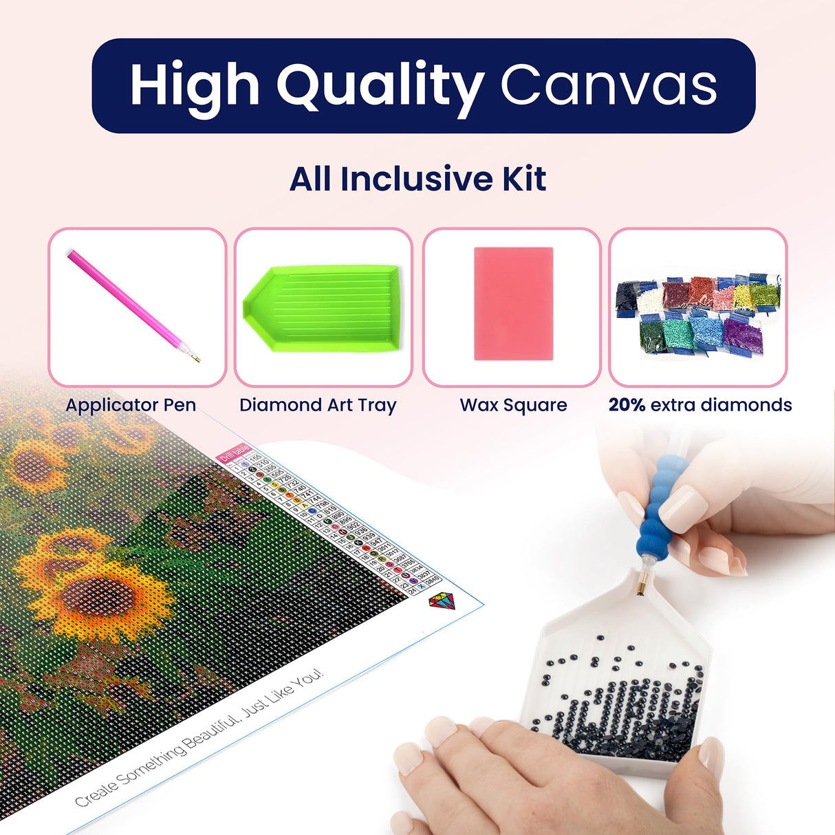 Modern Merch Sunflower Diamond Art Kits for Adults, Sunset Landscape 5D Diamond Painting for Adults, DIY Sunflower Wall Art Cross Stitch Kits, Full Round Drill 12x16in Modern Merch