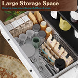 Eltean 42.5" H White Metal Farmhouse Storage Cabinet with Magnetic Doors and Drawer,Sideboard with Adjustable Shelf,Large Capacity Kitchen Pantry Cabinet for Entryway/Living Room/Dining Room Eltean