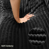 Belffin U Shaped Couch with Reversible Chaises Sectional Couches for Living Room Sectional Couch with Ottomans Corduroy (Black, U Shaped) Belffin