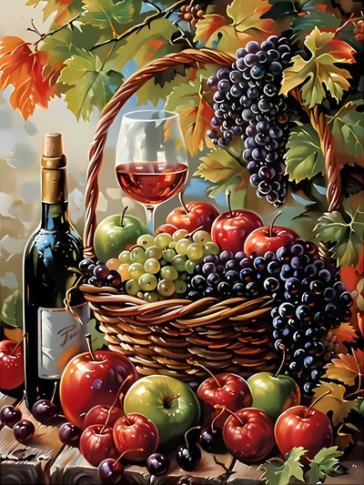 Wine Glass Diamond Art Kits for Adults,5D Fruit Full Round Drill Diamond Painting Kits for Adults Beginners,DIY Diamond Painting Gem Art Kits for Gift Home Wall Decor 12x16inch