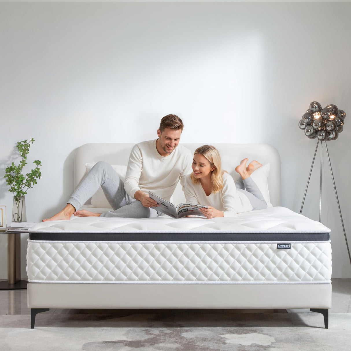 Deegari King Mattress,14 Inch King Size Mattress in a Box,Gel Memory Foam and Innerspring Hybrid Mattresses with Individual Pocket Spring for Motion Isolation,Medium Firm Feel,CertiPUR-US Deegari