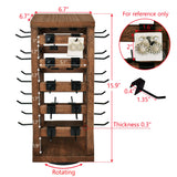 Ikee Design 5 Tiers Easy Assemble Wood Rotating Jewelry Display Tower with 42 Removable Hooks,Spinning Earring Card Storage Display Stand for Store, Showcase, Tradeshow and Home,Brown Color Ikee Design
