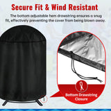 iCOVER Vertical Round Smoker Cover, Kettle Grill Cover, 29 Inch BBQ Barbecue Cover, Dome Smoker Cover, Bullet Smoker Cover, Barrel Cover Fire Pit Cover for Char-Broil Weber George Foreman Brinkmann i COVER