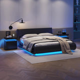 DobleCliCli LED Nightstand with 2 Drawers Modern Night Stand with LED Lights Night Stands for Living Room,Bedroom DobleCliCli