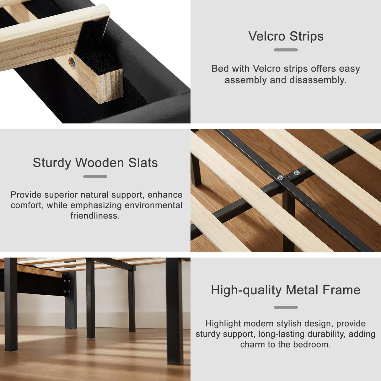 VECELO Upholstered Full Bed Frame with Headboard Adjustable, LED Lights, USB-A & Type-C, Velvet Platform Bed Noise Free, Mattress Foundation with Wooden Slats, No Box Spring Needed, Dark Grey VECELO