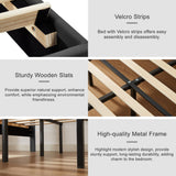 VECELO Upholstered Full Bed Frame with Headboard Adjustable, LED Lights, USB-A & Type-C, Velvet Platform Bed Noise Free, Mattress Foundation with Wooden Slats, No Box Spring Needed, Dark Grey VECELO