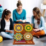 Crochet Blocking Board with 16 Pegs, 11x11 Inch: Granny Square Blocking Board - Gifts for Women, Mom, and Mother, Blocking Boards for Crochet Projects VEIYAILU