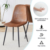 Ganooly Rustic 5 Piece Dining Room Table Set for 4 People, Mid Century Modern 55 Inch Rectangle Wood Kitchen Dining Table with 4 Fabric Chairs Set, Suitable for Kitchen Dining Room Ganooly