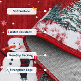 9x12 Washable Area Rug for Holiday Non Sliip Christmas Bedroom Rugs Xmas Decoration Large Dining Room Throw Carpet Low Pile Stain Resistant Snowflakes Christmas Area Rugs for Nursery Home Office, Red GarveeHome