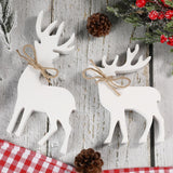 Christmas Decorations-2PCS Wooden Reindeer Sign-Christmas Decorations for Home Shelf Mantel Table Windowsill Party Decor FunouHome