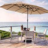 AONETOZ 15ft Large Patio Umbrella,Double Sided Big Umbrella For Patio,Extra Large Outdoor Umbrella,Khaki AONETOZ