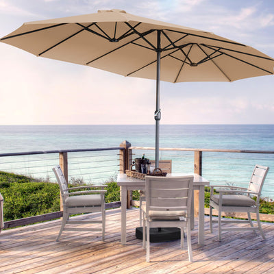 AONETOZ 15ft Large Patio Umbrella,Double Sided Big Umbrella For Patio,Extra Large Outdoor Umbrella,Khaki