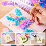 MIROLA KIDS 4 in 1 Poke Craft Kits for Girls, Magic Princess Crafts for Kids Ages 4-8, DIY Activity with Princess Stickers, Watercolor Paint, Diamond Art Gifts for 4 5 6 7 8+ Year Old Girls MIROLA KIDS