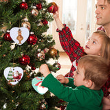 Sublimation Blanks Ceramic Ornament Christmas Tree Decor Heart Ornament DIY Unfinished Ceramic Christmas Hanging Ornaments 10pcs HooAMI