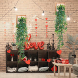 Briwooody 2 Pack Artificial Hanging Plants with Wooden Frames Fake Hanging Mandala Leaves Greenery Plants Mandala Vine for Wall Living Room Decor Bathroom Shelf Home Indoor Briwooody