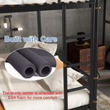 Duxelifin Queen Over Queen Metal Bunk Bed for Adults & Teens, Heavy-Duty Convertible Bunk Beds Queen Size Industrial Bunk Bed Frame with High Safety Rails and Ladders, No Box Spring Needed (Black) Duxelifin