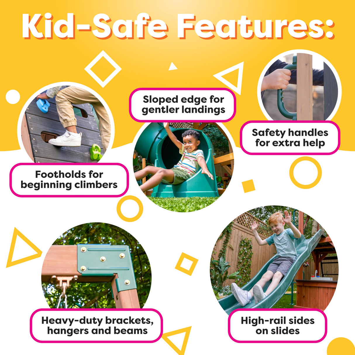 KidKraft Sterling Falls Wooden Swing Set/Playset with Clubhouse, Mailbox, Slide and Play Kitchen KidKraft