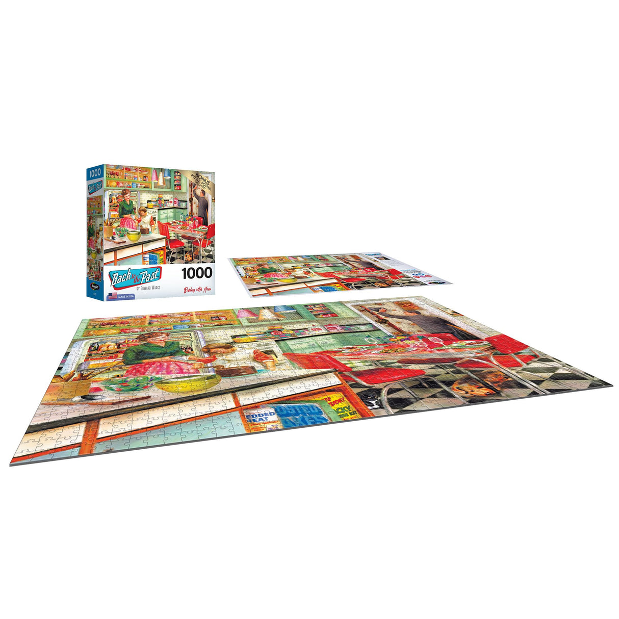 RoseArt - Back to The Past - Baking with Mom - 1000 Piece Jigsaw Puzzle for Adults RoseArt