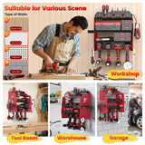 [2025 Upgraded] Power Tool Organizer Wall Mount with Charging Station, [5-Layer 220 LBS Heavy Duty], Metal Garage Tool Organizer Storage, Tool Battery Utility Racks for Room Garage Workshop Workbench HSicily