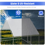 HEYTOWN Large Metal Chicken Coop Chicken Pen Walk-in Poultry Cage with Water-Resident and Anti-UV Cover Chicken Runs for Yard with Cover Duck Rabbit Dog House Outdoor HEYTOWN