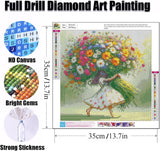 Ekuxom Diamond Art Kits for Adults, 5D Flower Diamond Art Kits Girl, DIY Round Full Drill Diamond Art Flowers Diamond Painting Kits for Adults Gem Art Wall Decor 14x14 inch Ekuxom