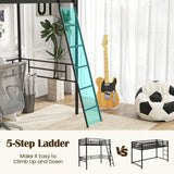 Giantex Twin Size Loft Bed, Metal Loft Bed Frame with Ladder & Safety Guardrail, Space-Saving with Ample Space Underneath, for Teens Junior and Adults, No Box Spring Need, Black Giantex
