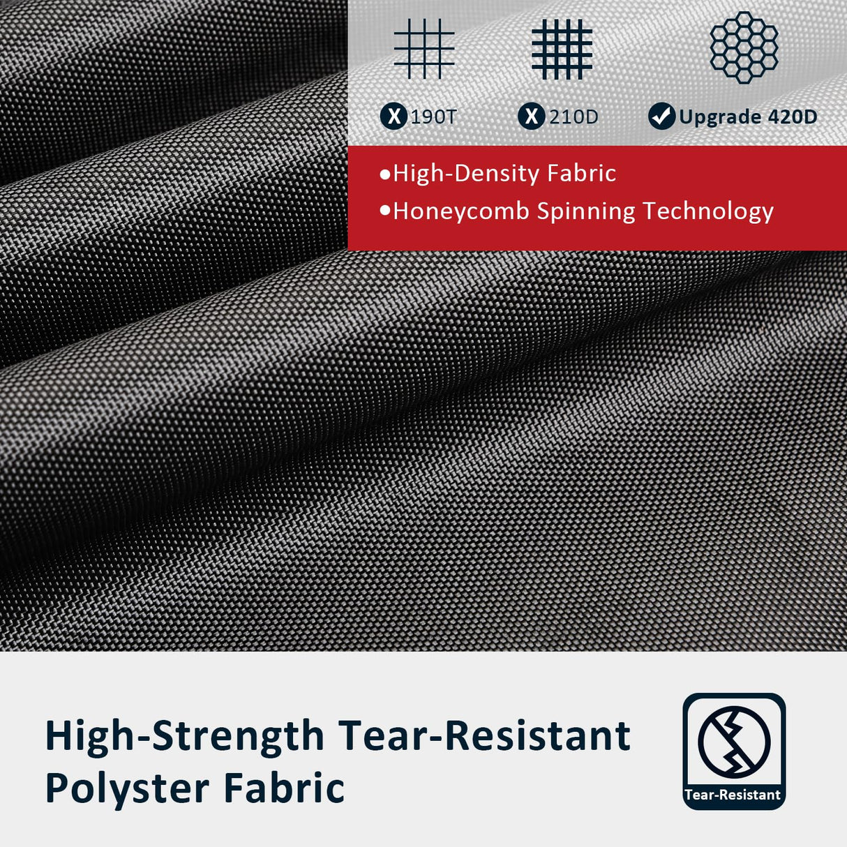 Patio Furniture Covers, 4 Piece Heavy Duty Waterproof Outdoor Furniture Cover with Windproof Buckle Strap, Rattan Wicker Patio Furniture Set Cover for Chair Sofa Black (Black, X-Large) CKCLUB