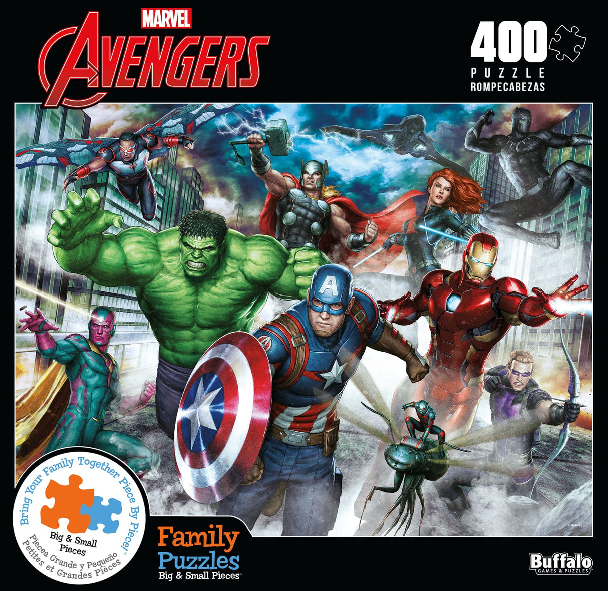 Buffalo Games - Marvel - Avengers, Assemble! - 400 Piece Jigsaw Puzzle for Families -Challenging Puzzle Perfect for Game Nights - Finished Size is 21.25 x 15.00 Buffalo Games