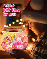 D-FantiX Unicorn Princess Toys Terrarium Kit for Kids, Led Night Light Birthday for Little Girls, DIY Arts and Crafts Science Kit for Kids Age 3 4 5 6 7 8-12 Year Old D-FantiX