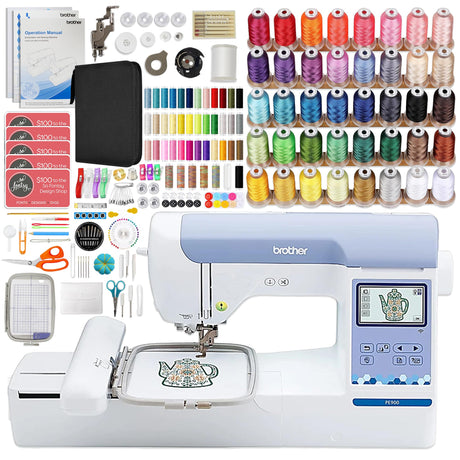 Brother PE900 5" x 7" Embroidery Machine with Embroidery Threads & Deluxe 250+ Accessory Kit Brother