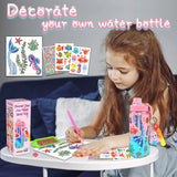 7july Decorate Your Own Water Bottle Kits for Girls Age 4-6-8-10 (Stainless Steel),Mermaid Themed Painting Crafts,Fun Arts and Crafts Gifts Toys for Girls Birthday Christmas 7july