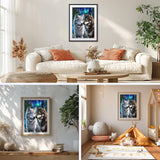 GHHKUD Diamond Painting Kits Two Wolves for Adults, DIY 5D Animals Diamond Painting, Full Drill Wolf Couple Diamond Art Kits Art Pictures for Relaxation Gifts Home Wall Decor 30x40cm GHHKUD