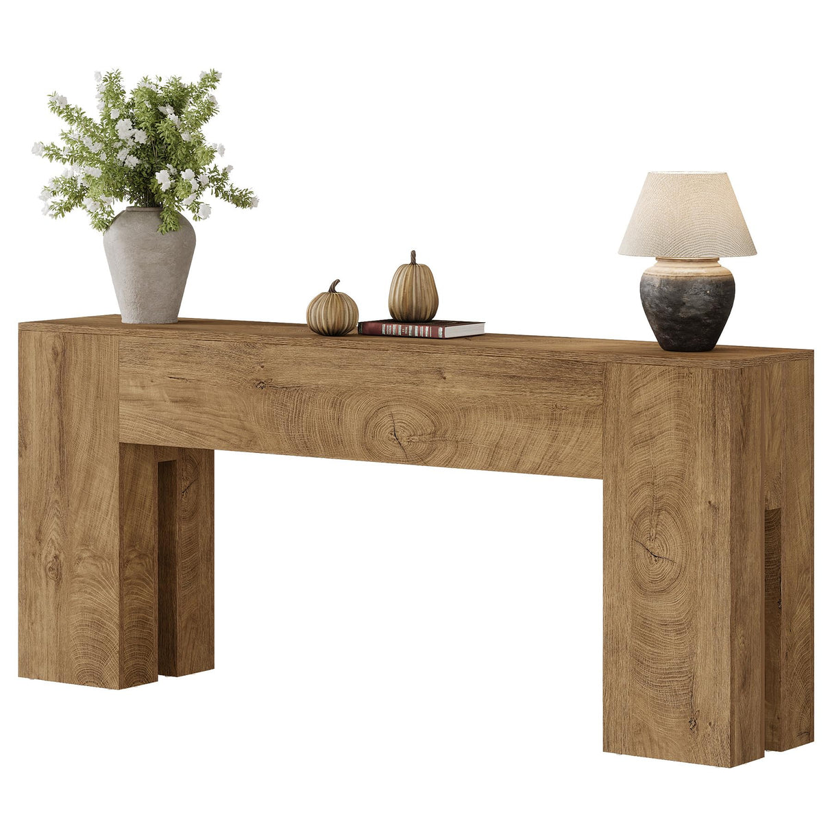 Tribesigns 71-Inch Long Console Table for Entryway, Farmhouse Sofa Console Behind Couch, Entry Table for Hallway, Foyer, Living Room, Burlywood Tribesigns